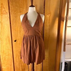 NWT Abercrombie Brown Halter Skort Dress